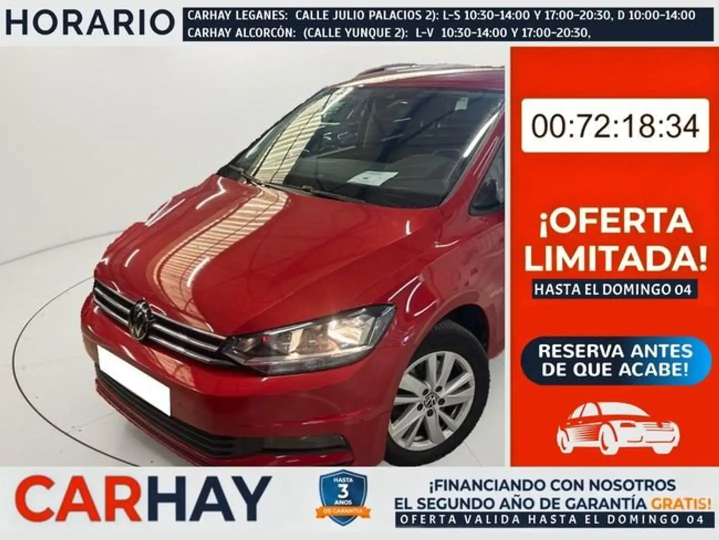 Volkswagen Touran Advance 2.0 TDI 110kW (150CV) DSG Rojo - 1