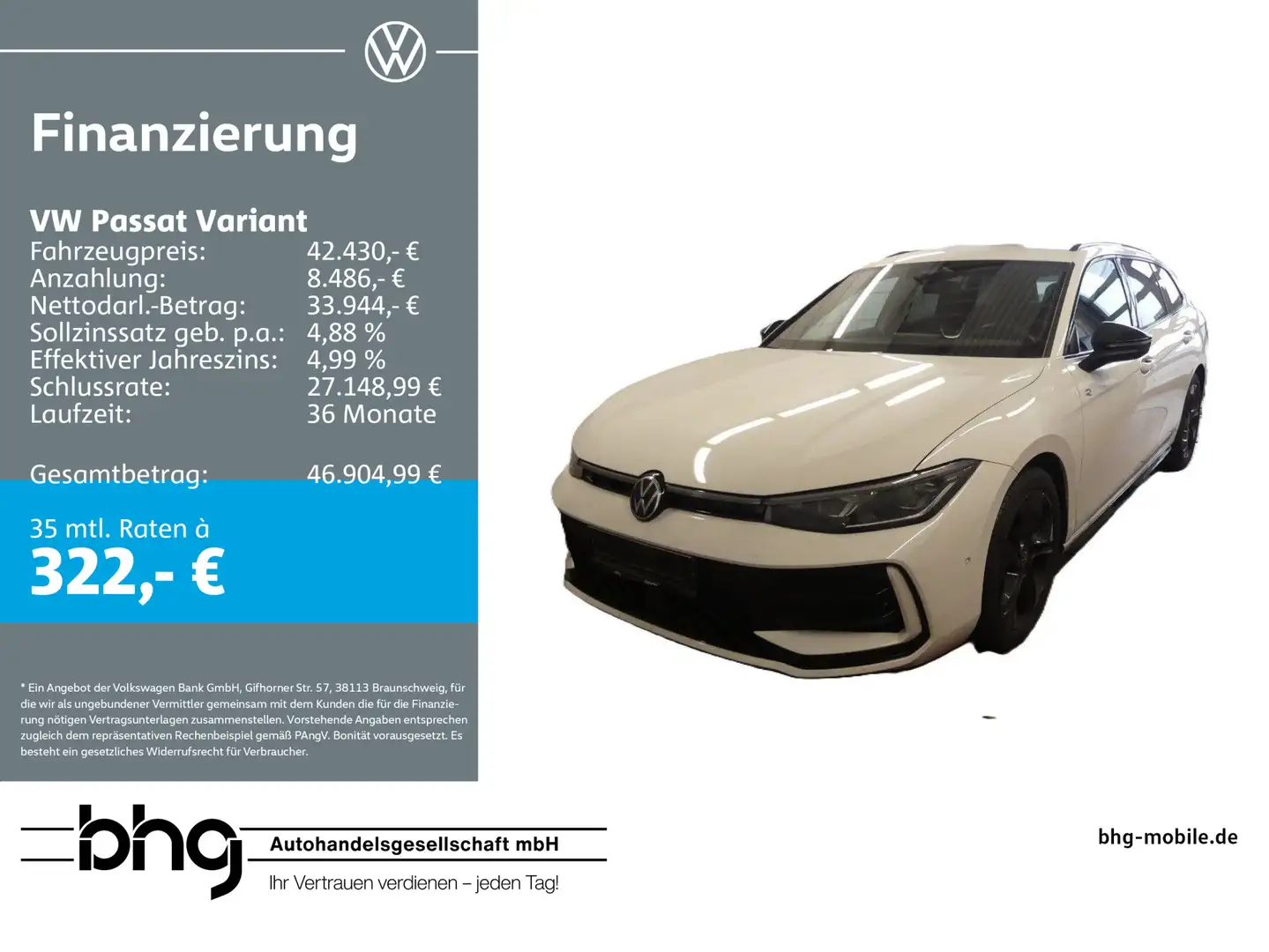 Volkswagen Passat Variant 2.0TDI SCR DSG R-Line BlackStyle Weiß - 1