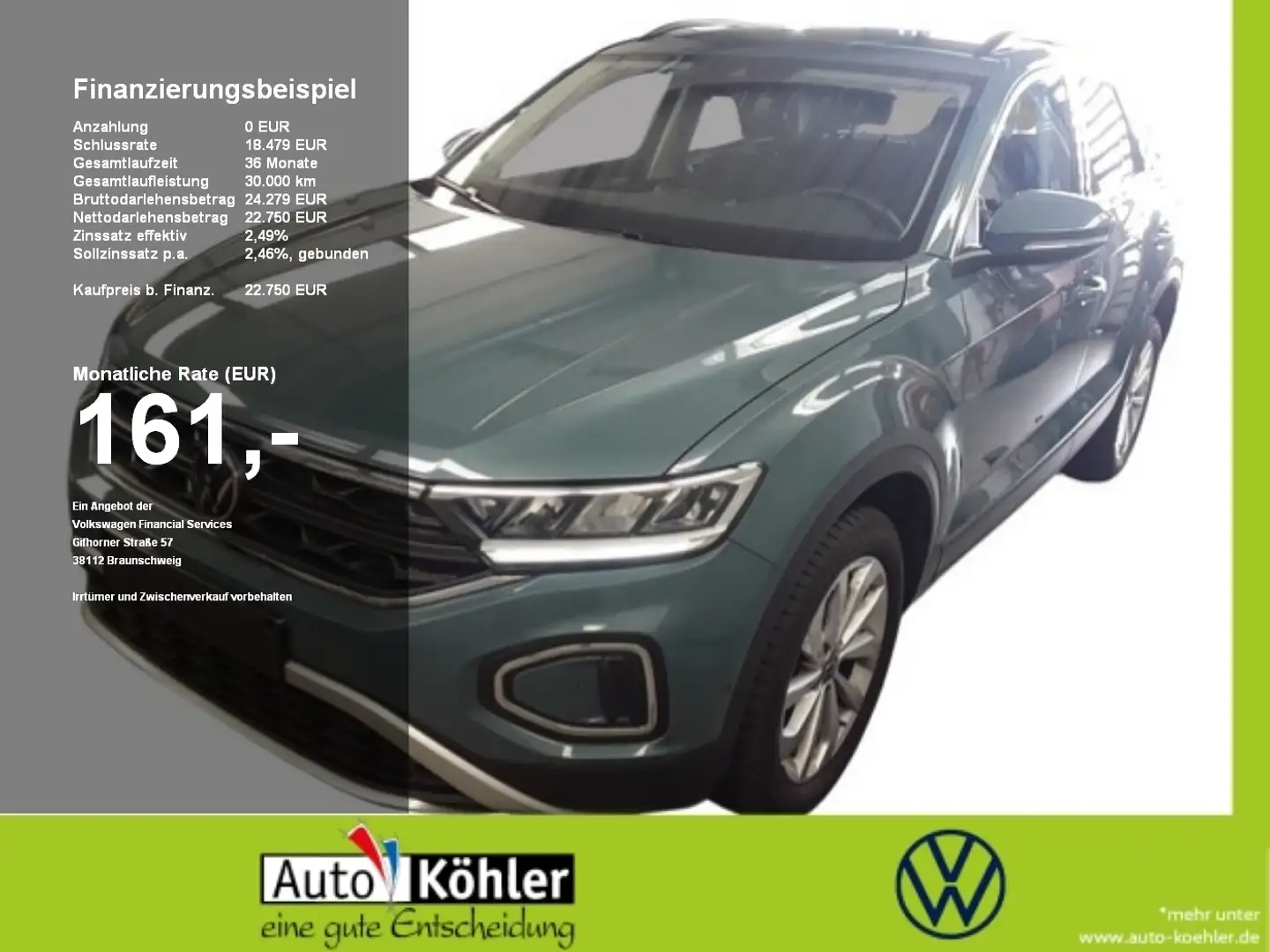 Volkswagen T-Roc Life TSi CarPlay+ACC+LED+Navi+Virt+PDC Blau - 1