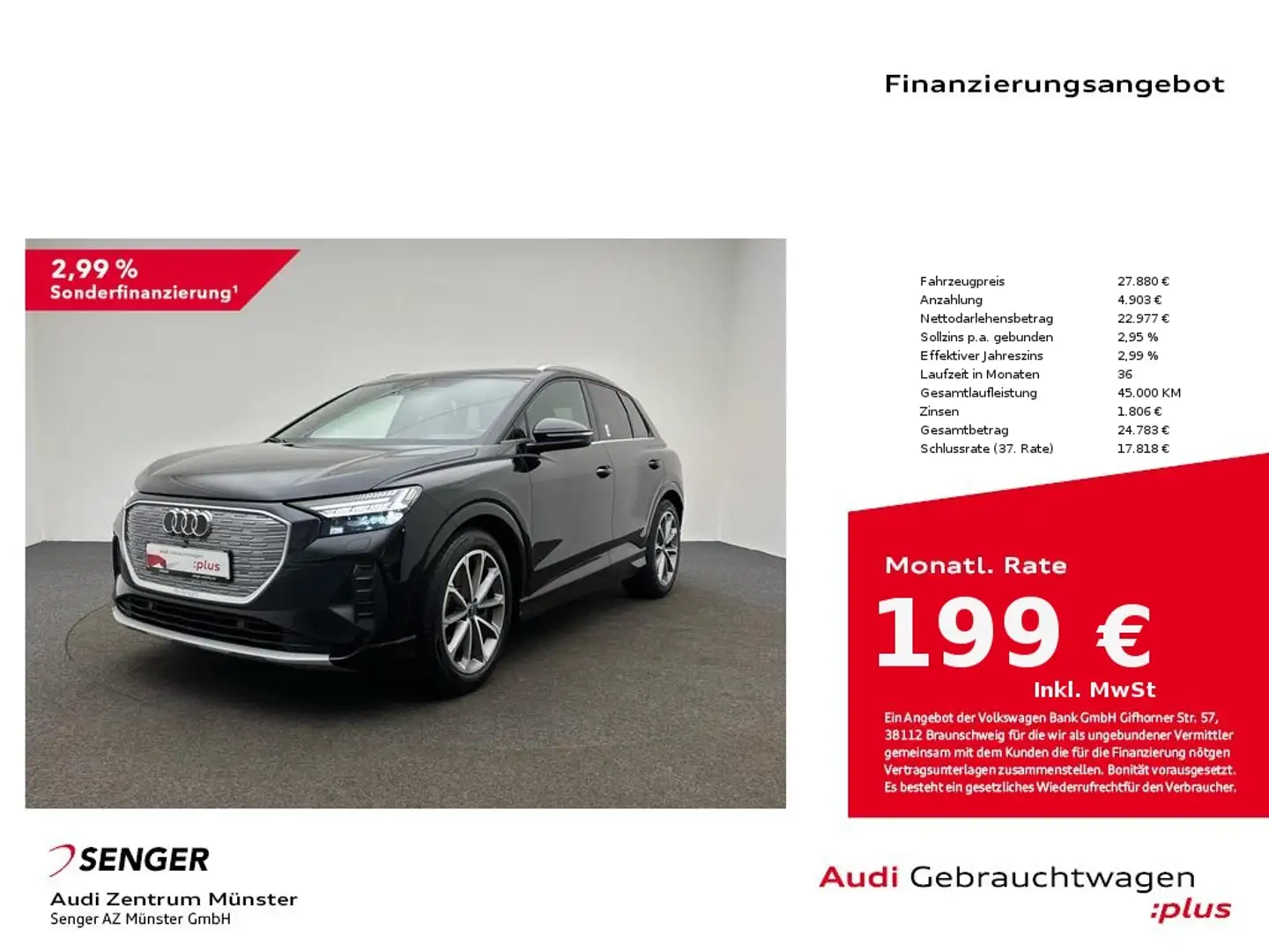 Audi Q4 e-tron 40 MMI Navi Matrix Standheizung Noir - 1