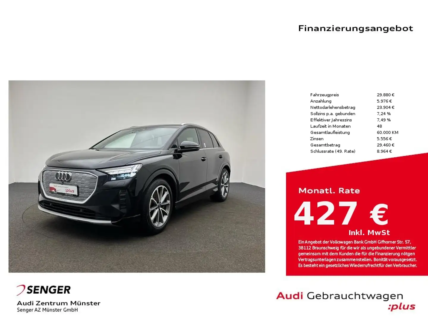 Audi Q4 e-tron 40 MMI Navi Matrix Standheizung Schwarz - 1