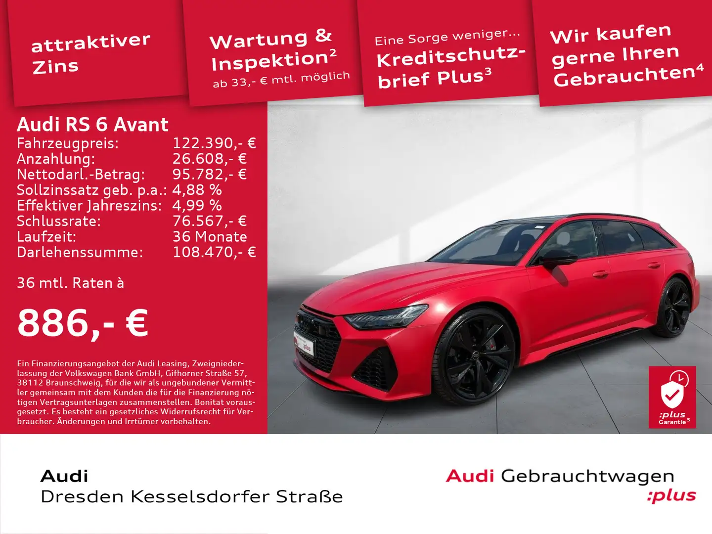 Audi RS6 4.0 TFSI Q. HUD Pano Kamera Matrix Na Rot - 1