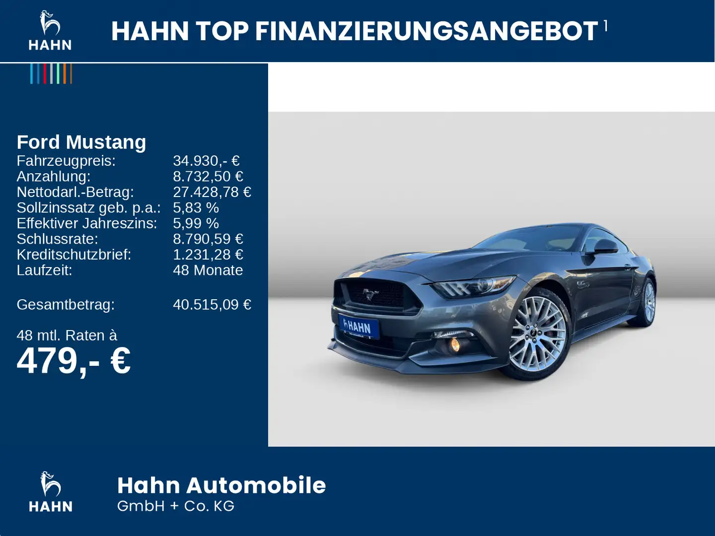 Ford Mustang GT 5.0 Ti-VCT V8 Auto Cam Tempo Climatr Grijs - 2