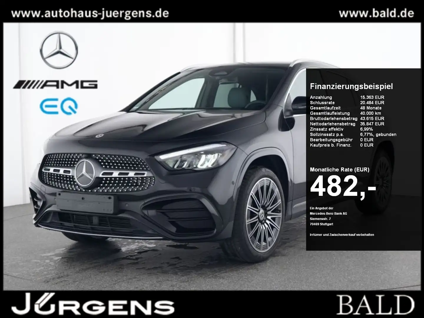 Mercedes-Benz GLA 250 e AMG-Sport/Pano/AHK/Memo/Distr/Totw/20" Schwarz - 1