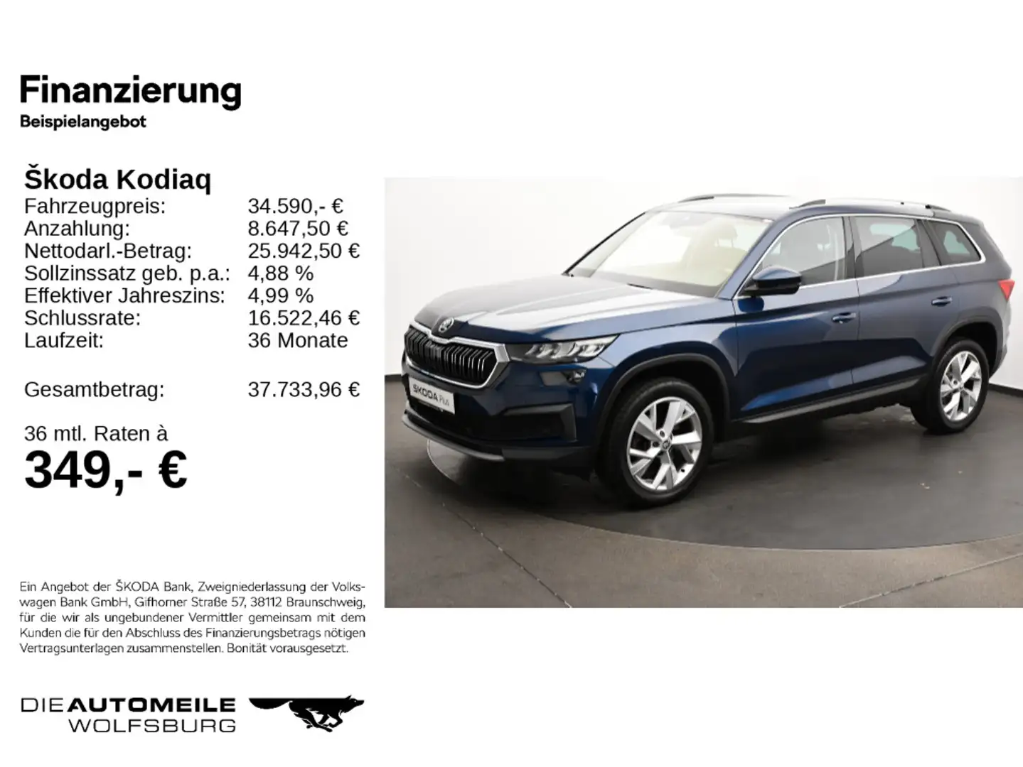Skoda Kodiaq 2.0 TDI DSG Style 7SITZE/AHK/VIRTUAL/19" Blau - 2