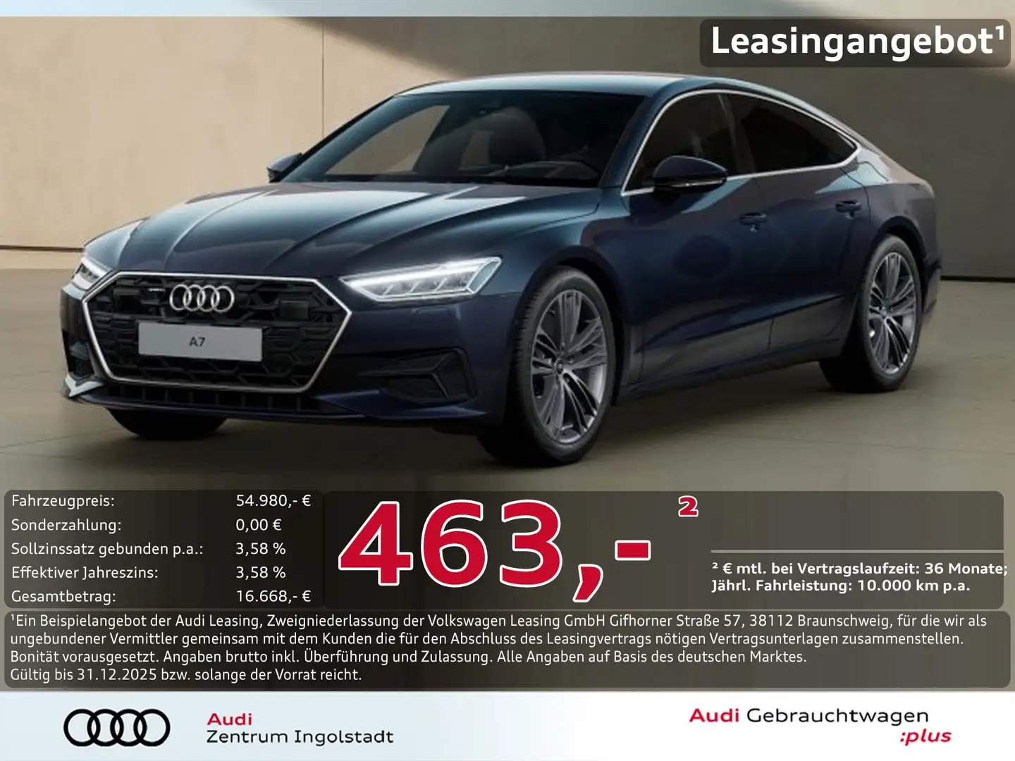 Audi A7 Sportback 50 TFSI e qu 20" AHK HuD Assistenz+ Blu/Azzurro - 1