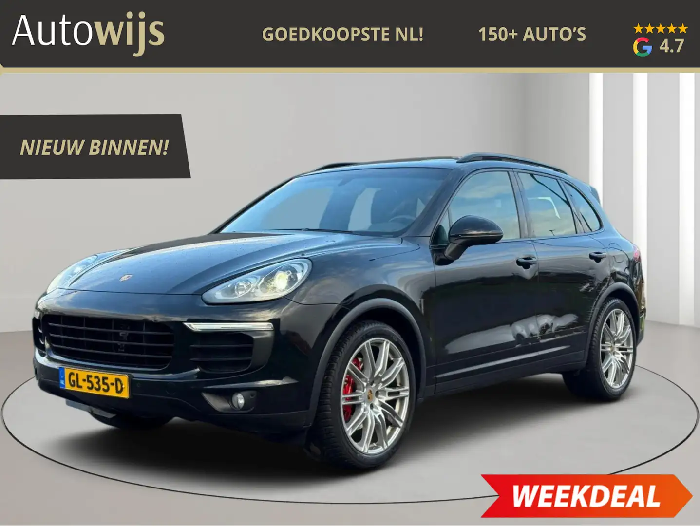 Porsche Cayenne 3.0 S E-Hybrid|NL AUTO|PANO|LEDER|SCHADE Zwart - 1