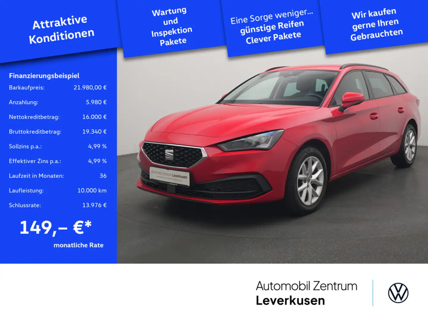 SEAT Leon DSG KAM SHZ PORT NAVI LED Schwarz - 1