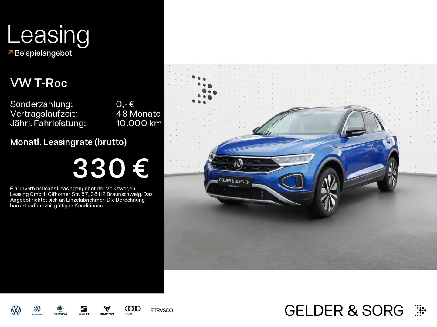 Volkswagen T-Roc Life 2.0 TDI AHK*LED*Virtual*Navi*DAB+ Bleu - 1