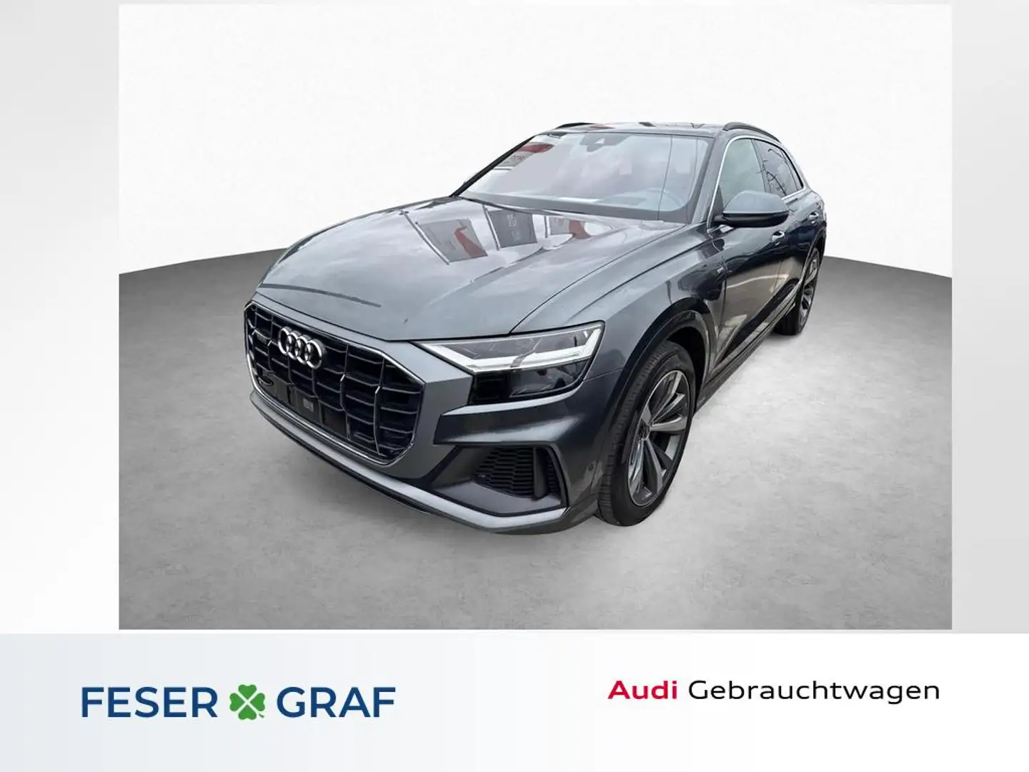 Audi Q8 55 TFSI e - S line - AHK - PANORAMA - B&O Gris - 1