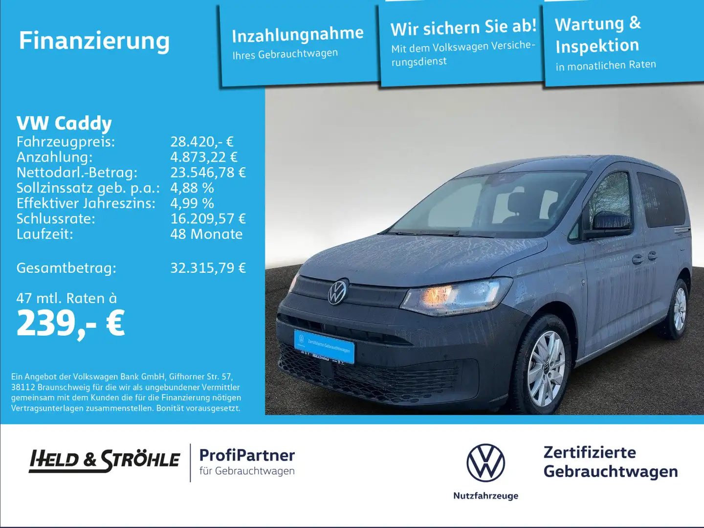 Volkswagen Caddy 2.0 TDI AHK NAV KAM PDC SHZ APP DAB+ Gris - 1