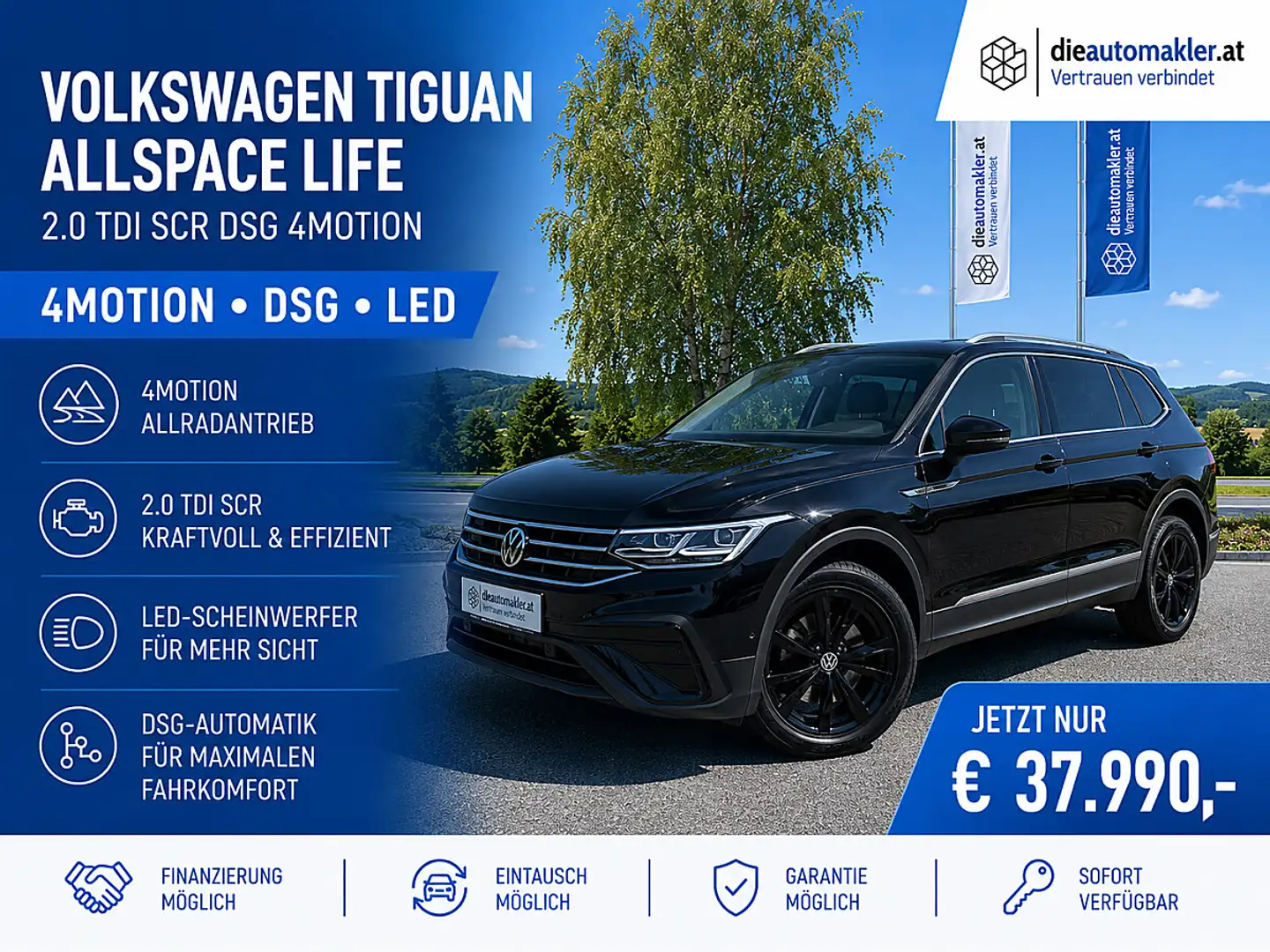 Volkswagen Tiguan Allspace 4Motion DSG | LED | Allrad Schwarz - 1
