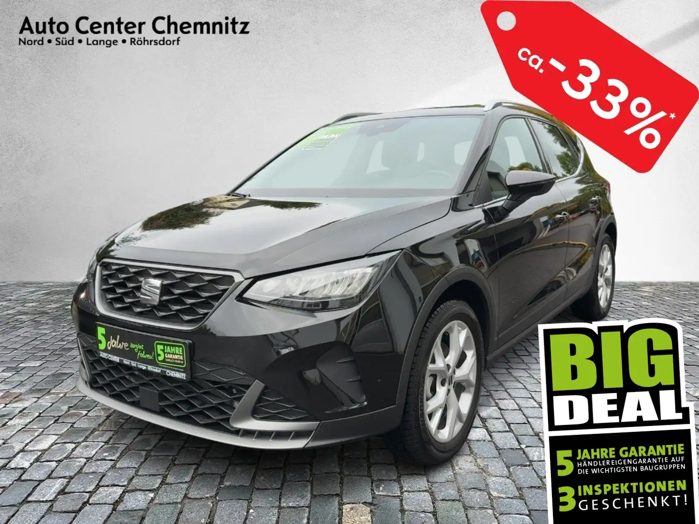 SEAT Arona 1.0 TSI FR LED/Navi/SHZ/Winterpaket/VC/PDC Schwarz - 1