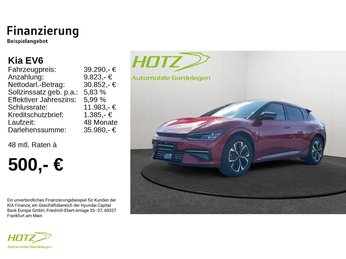 Kia EV6 GT-Line LED/Meridian/Head-up Rojo - 2
