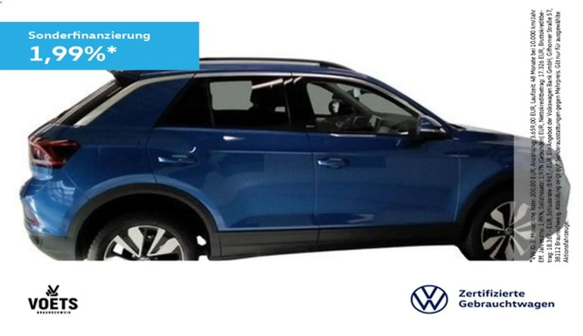 Volkswagen T-Roc MOVE 1.0 TSI 6-Gang RearView+SHZ+LED+NAVI Blau - 1