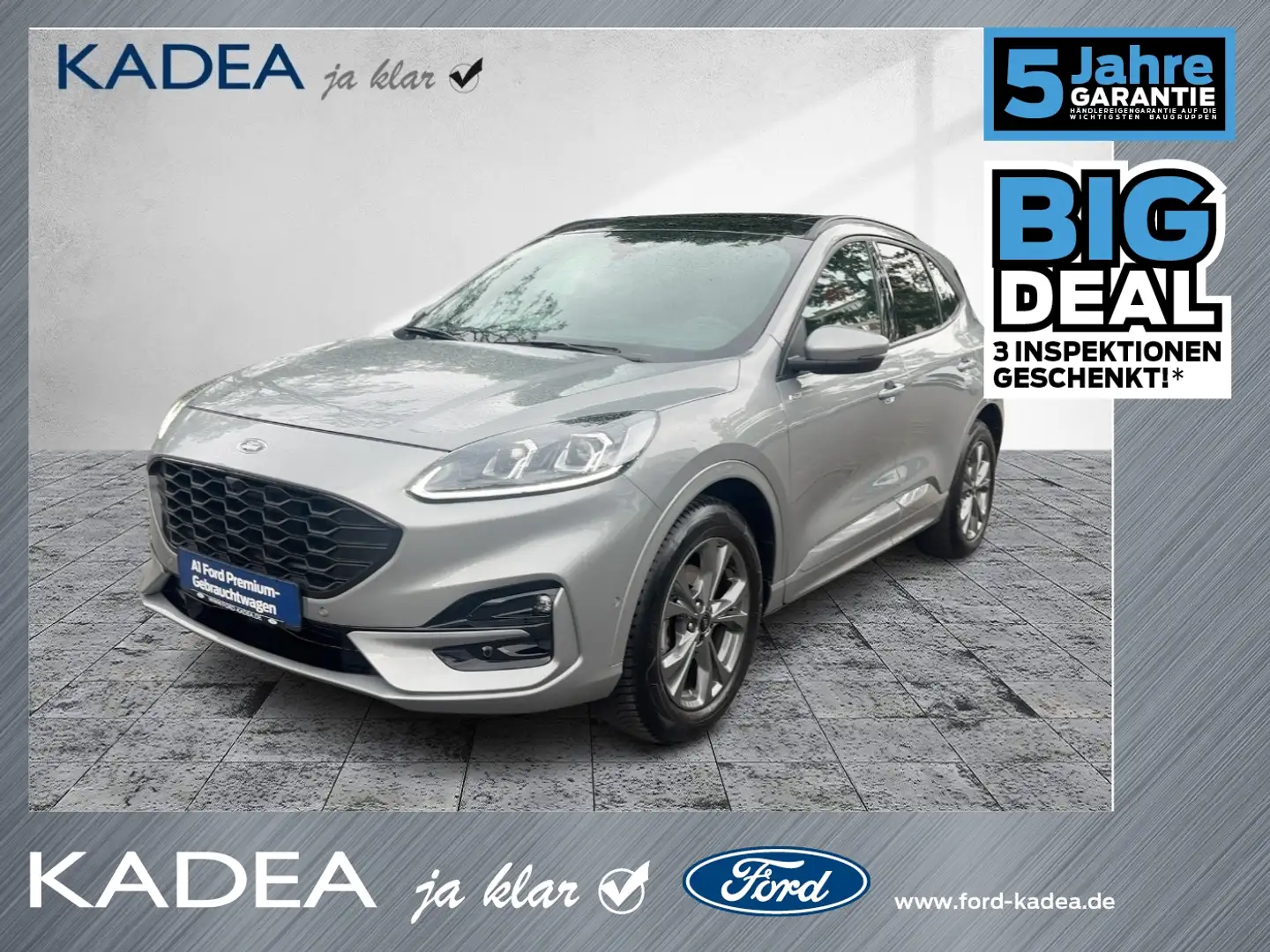 Ford Kuga 1.5 EcoBoost ST-Line X PANO+ACC+AHK+KAM+HUD Argent - 1