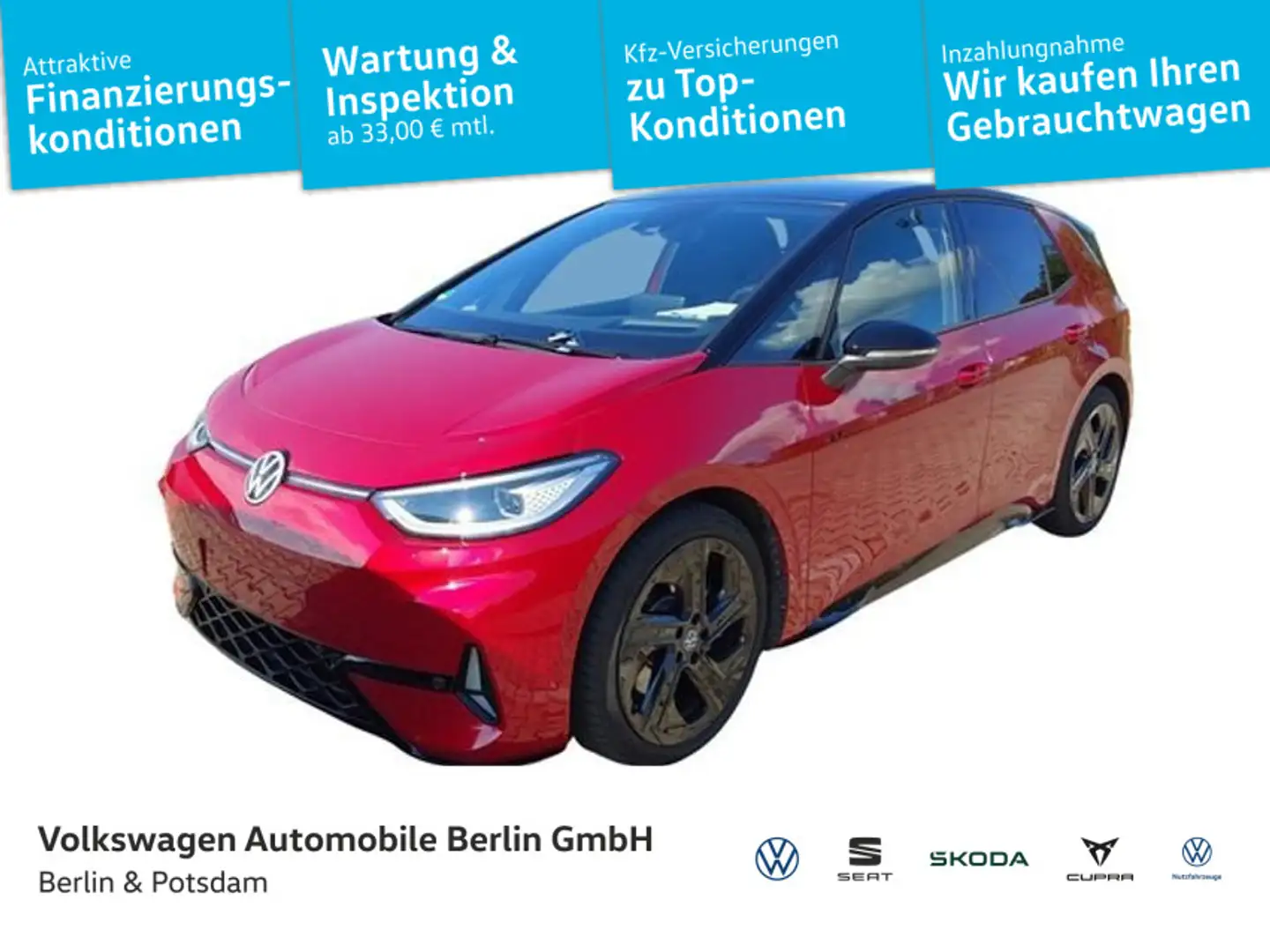 Volkswagen ID.3 GTX Autom. Navi P-Dach R-Kam 5J.Garan. Rot - 1