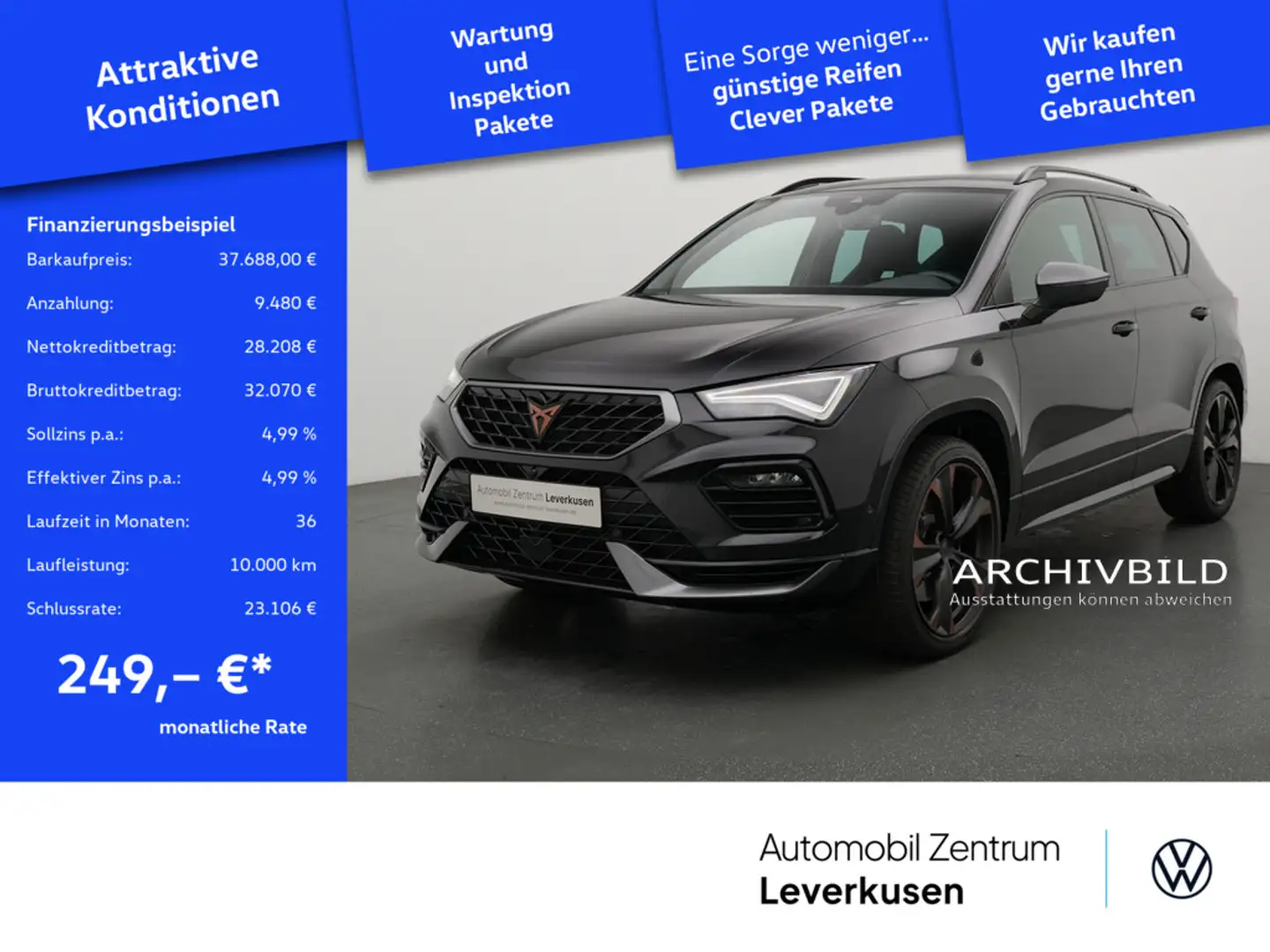CUPRA Ateca VZ PANO NAVI VIRT ACC LEDER KAM 360° DC Schwarz - 1