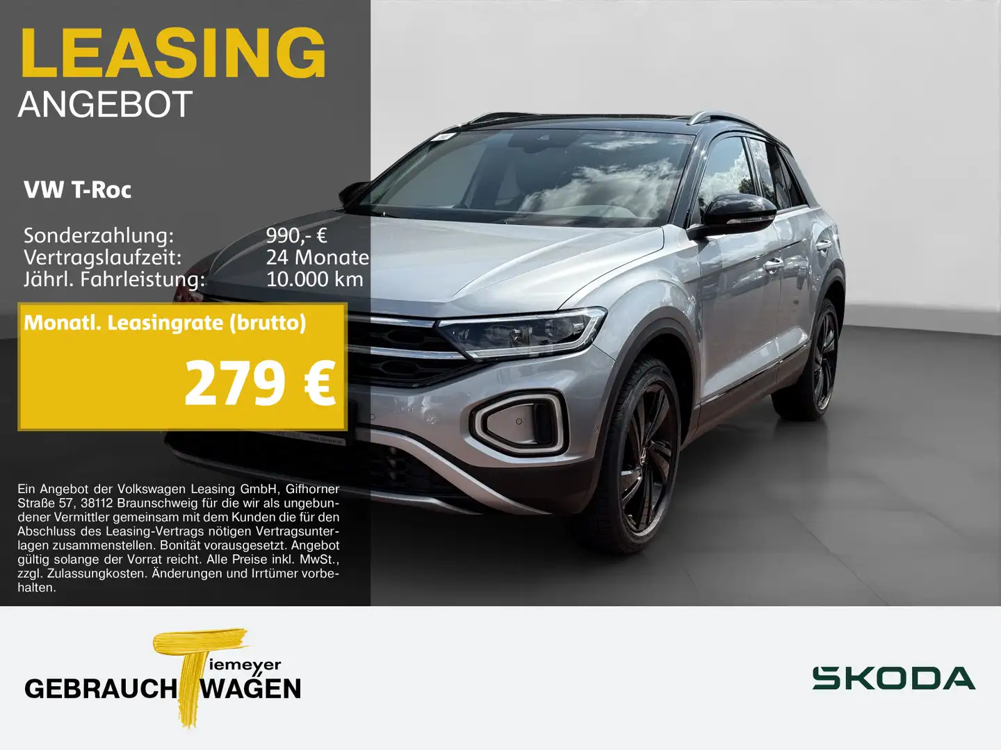 Volkswagen T-Roc 2.0 TDI 4M STYLE PANO LM18 AHK NAVI Silber - 1