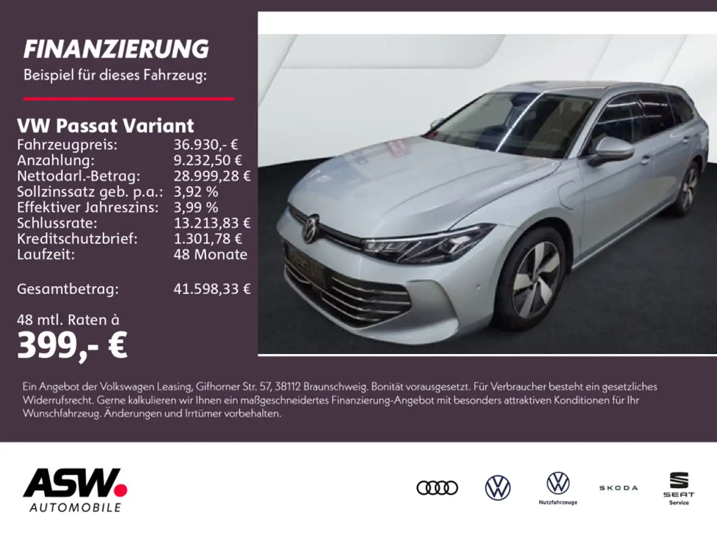 Volkswagen Passat Variant 1,5 eHybrid DSG Navi AHK RFK HUD Silber - 1