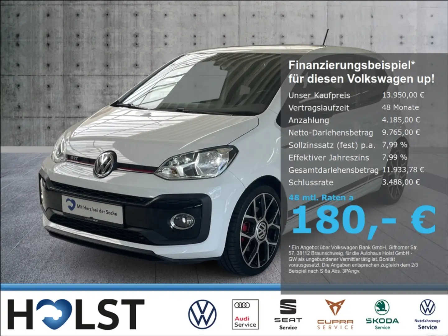 Volkswagen up! 1.0TSI GTI Licht/Regen PDC Climatronic Blanc - 1