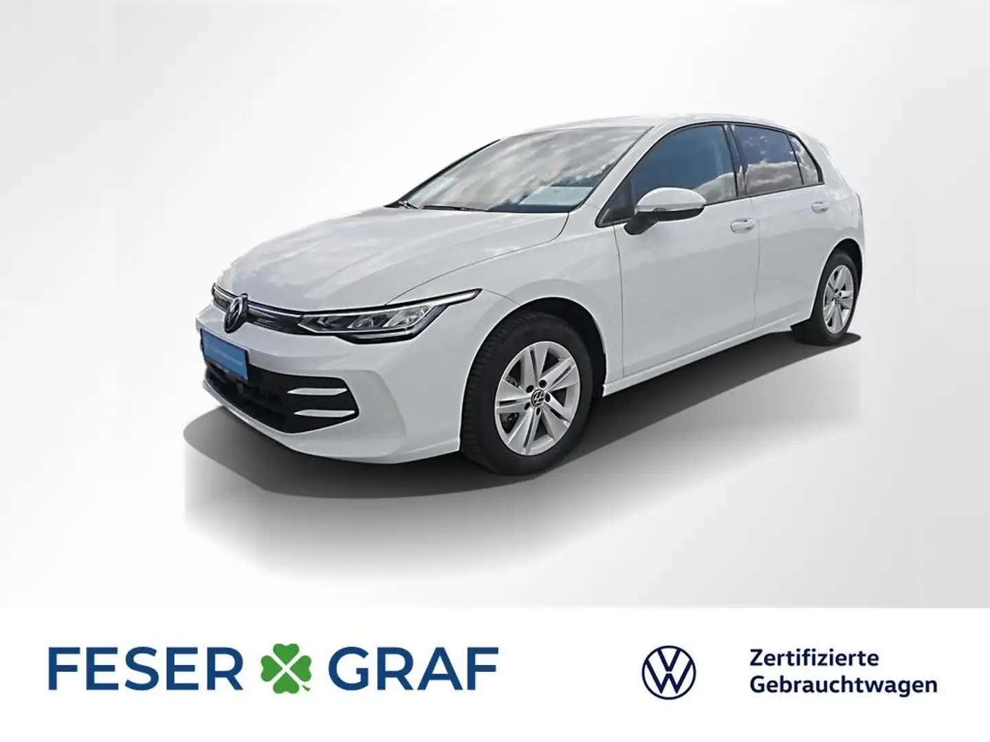 Volkswagen Golf 8 1.5 eTSI Life DSG ACC LED Navi PDC Sitzh. Blanc - 1