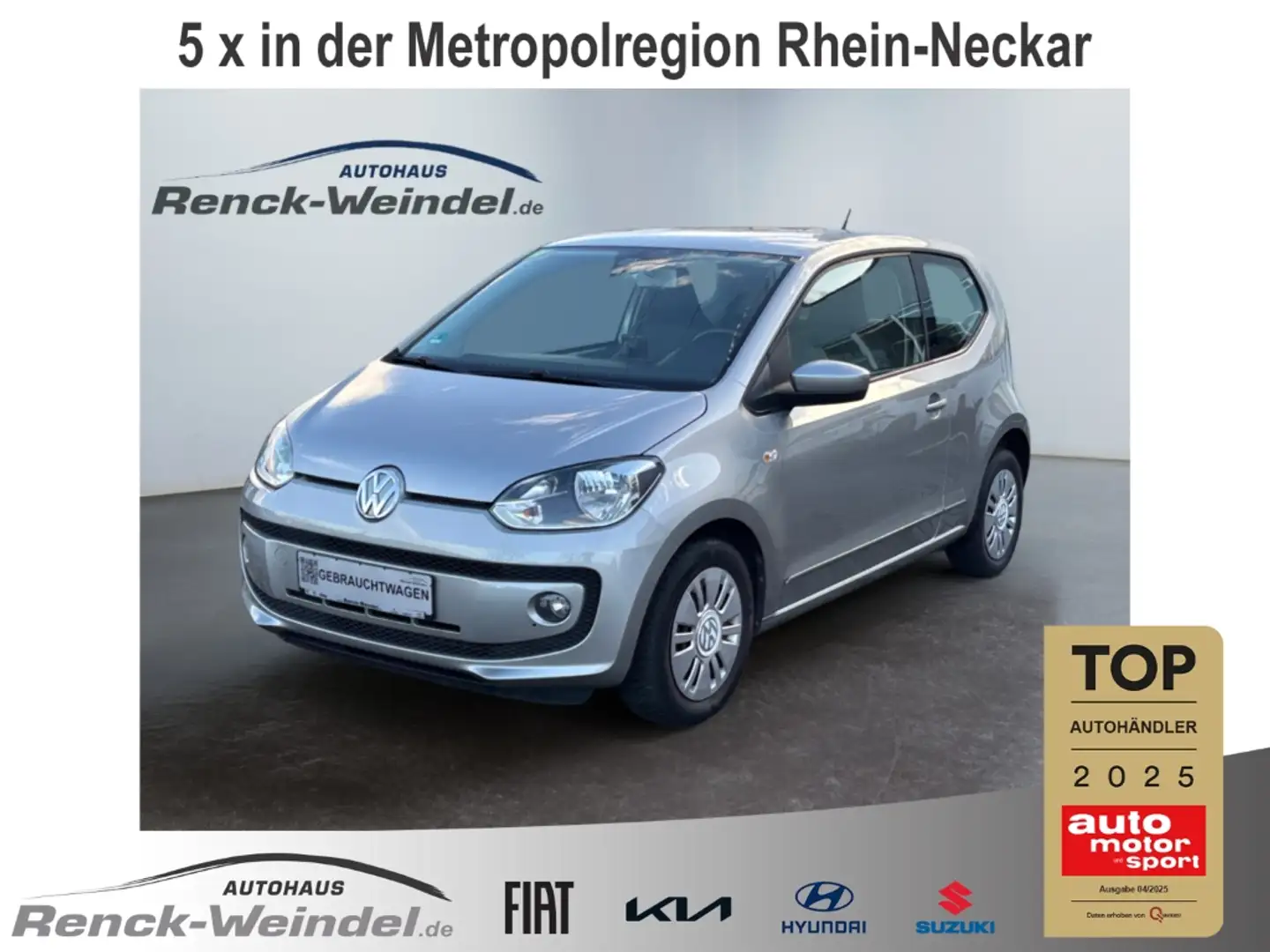 Volkswagen up! move 1.0 EcoFuel Start-Stopp Navi SHZ Notbremsass. Argintiu - 1