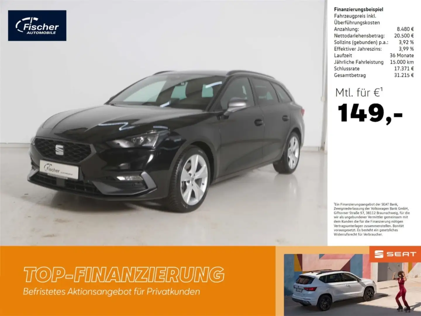 SEAT Leon Sportstourer 2.0 TDI FR Schwarz - 1