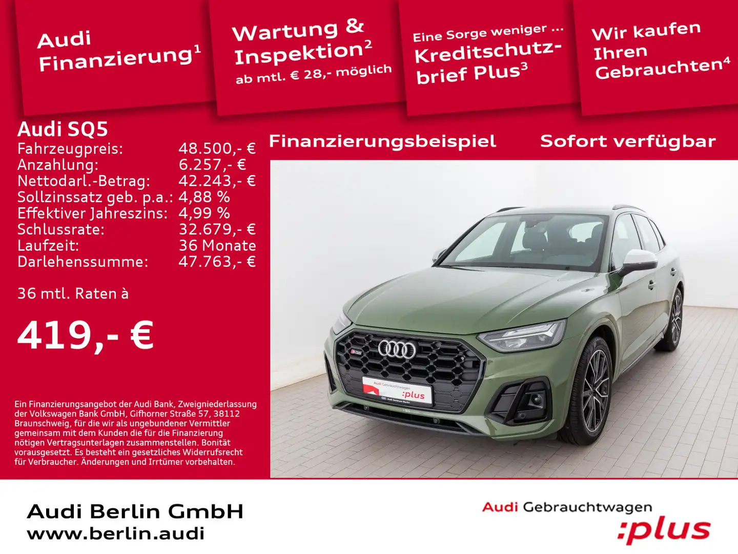 Audi SQ5 TDI tiptr. SITZHZG STDHZG LED PDC NAVI Verde - 1