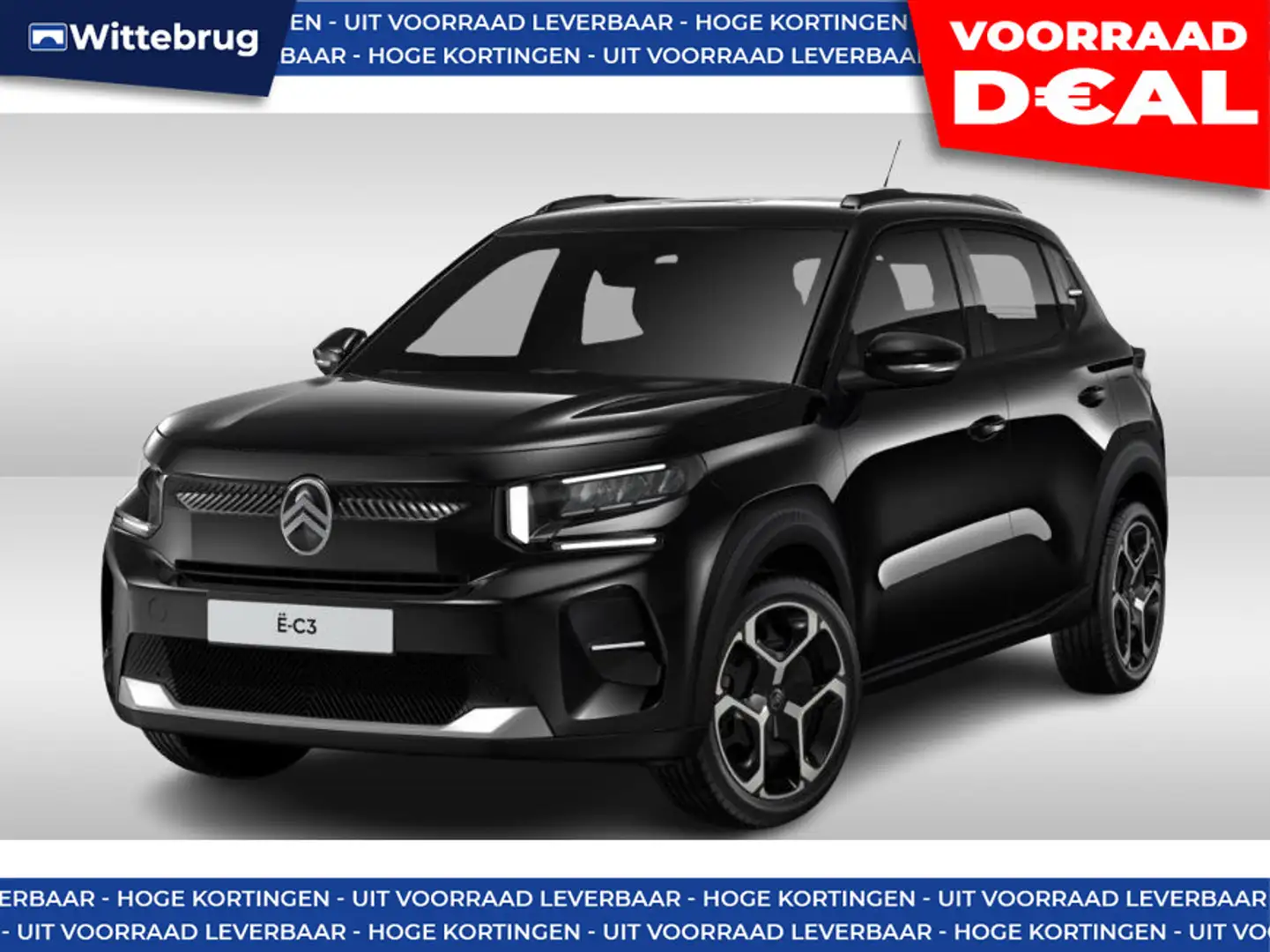 Citroen C3 E-C3 Plus 113pk 44 kWh DIRECT LEVERBAAR - GRATIS W Zwart - 1