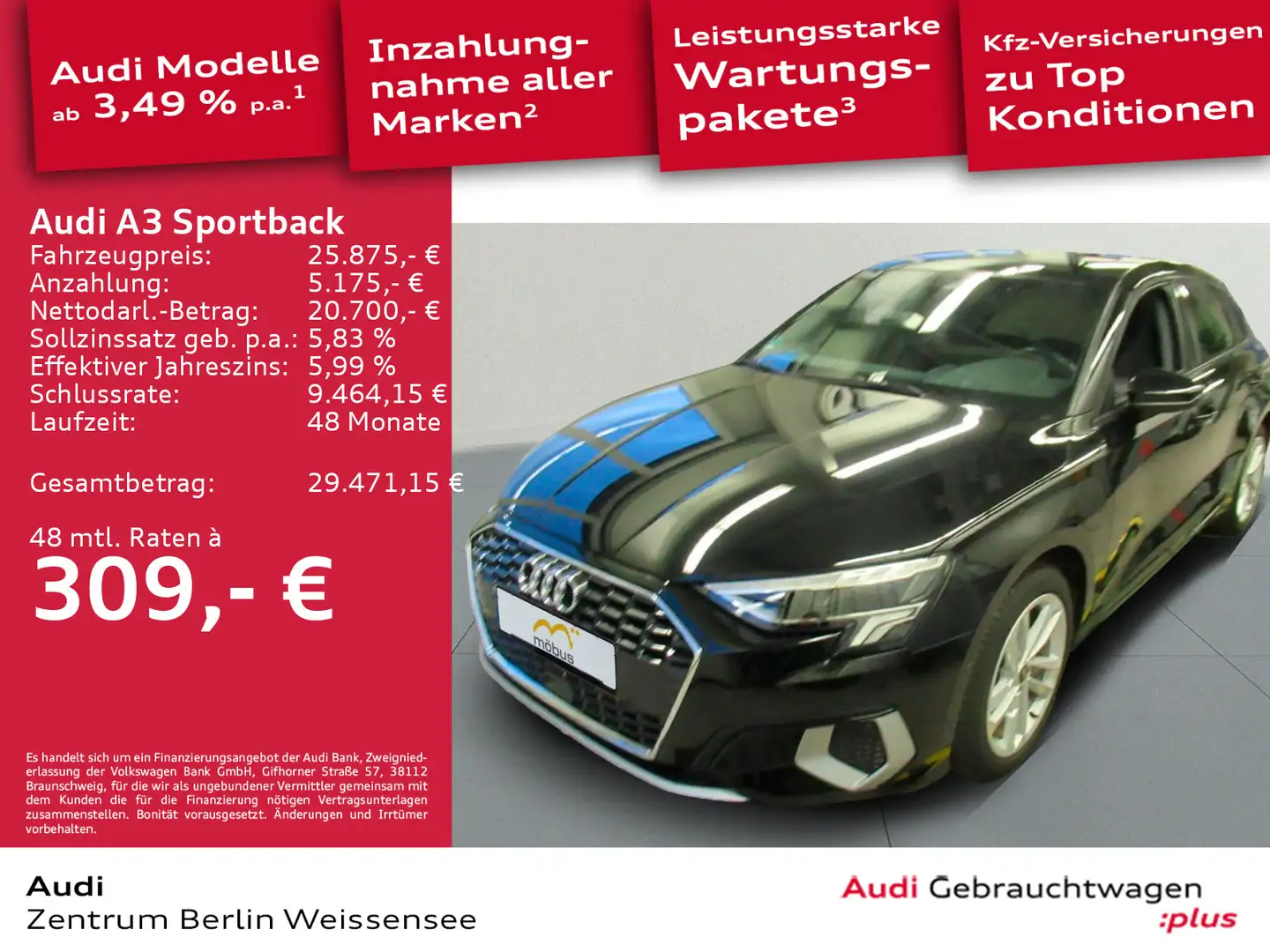 Audi A3 40 TFSI e S-TRO*LED*RFK*ACC*APP*SHZ Schwarz - 1