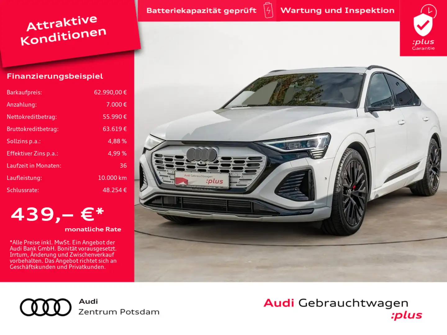 Audi Q8 e-tron S line Sportback 55 quattro MATRIX Weiß - 1
