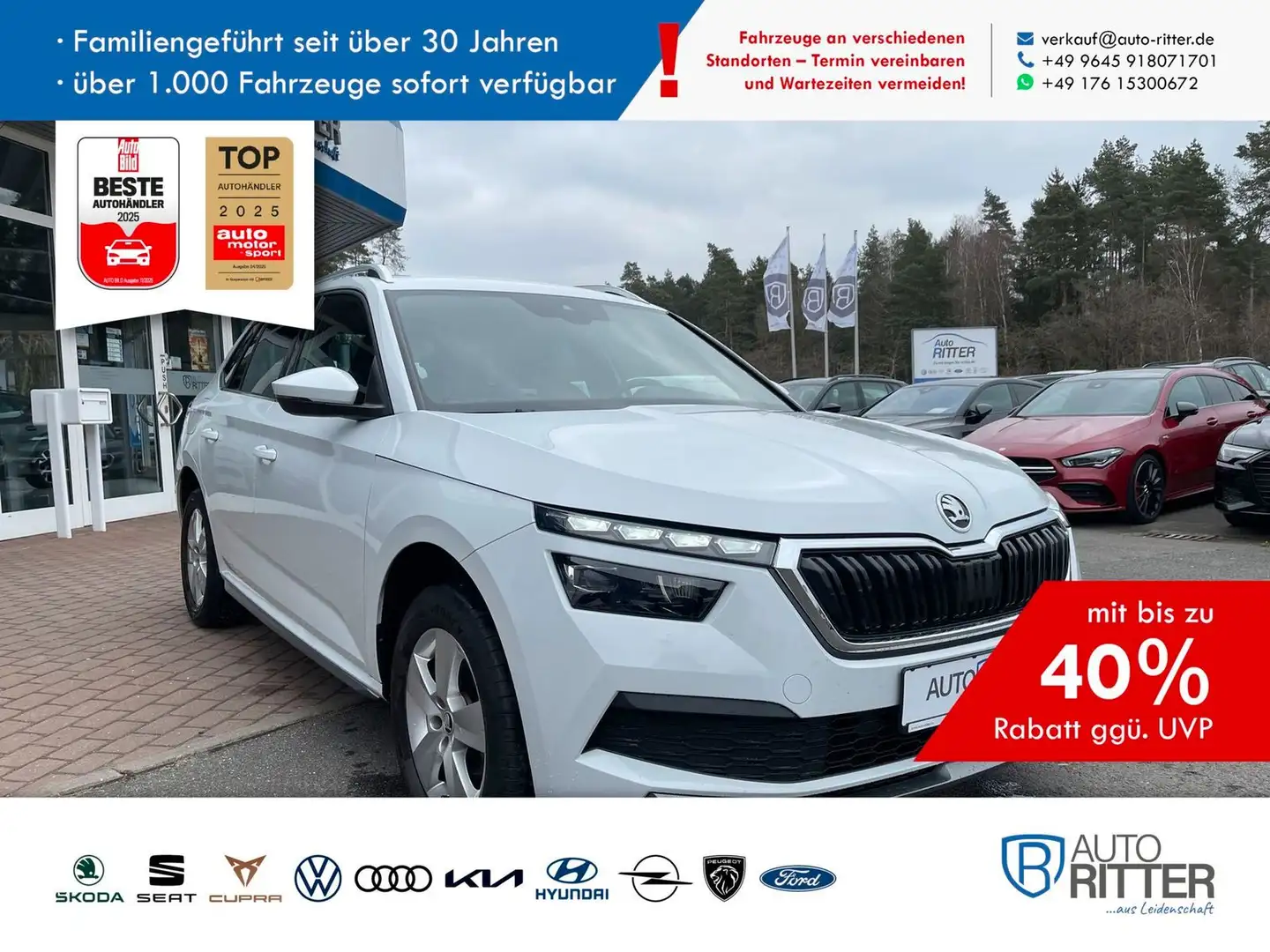 Skoda Kamiq 1.0 TSI Style CarPlay|LED|Sportsitze Weiß - 1