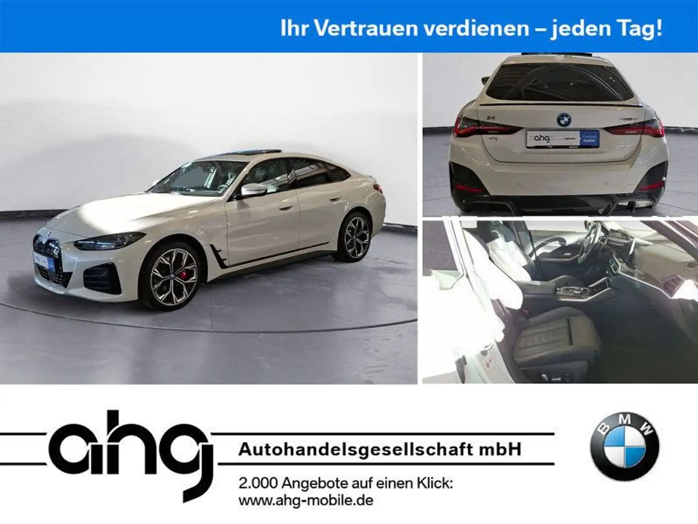 BMW i4 eDrive40 Gran Coupé M Sport Pro Glasdach Lase Weiß - 1