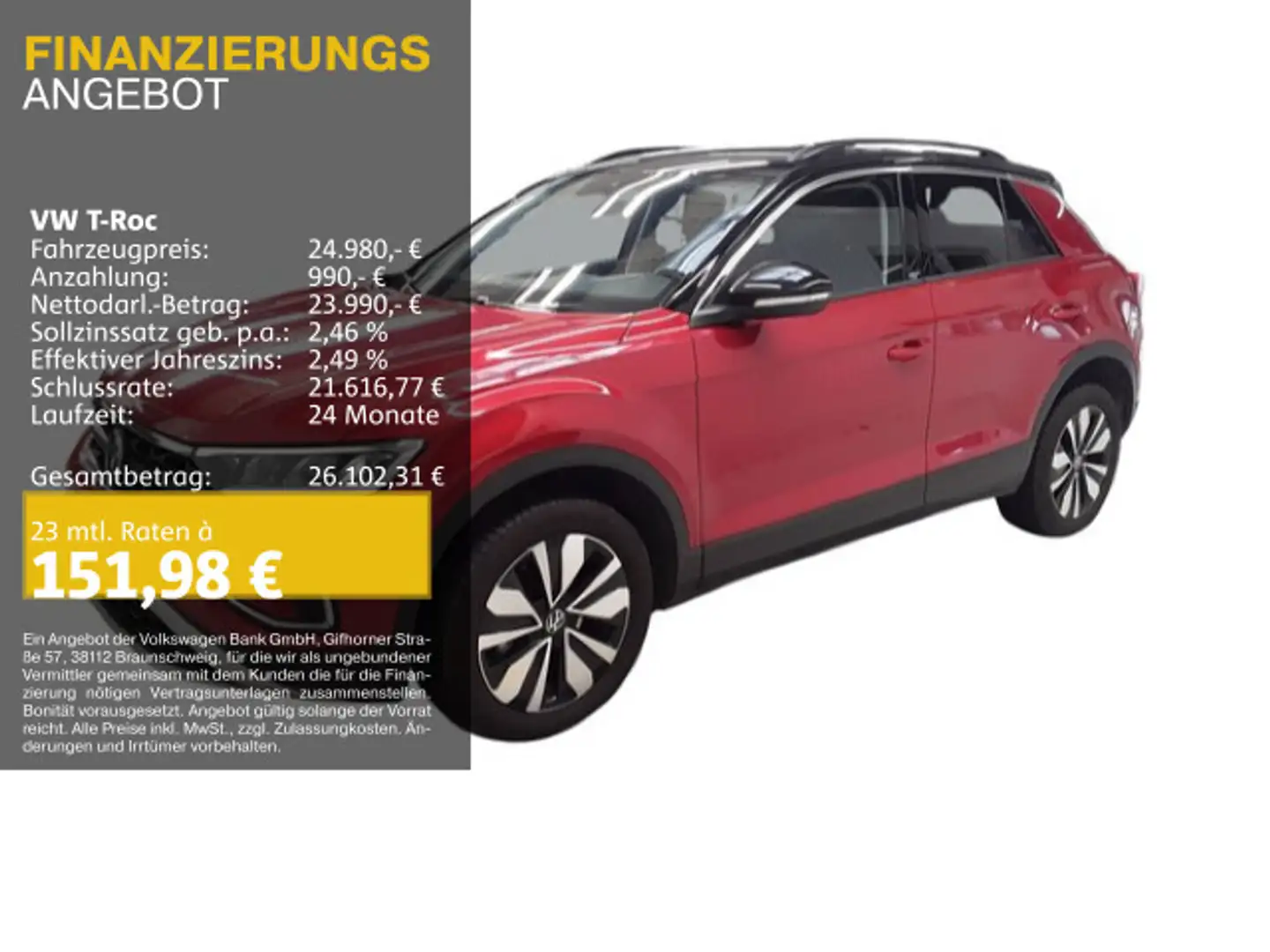 Volkswagen T-Roc 1.5 TSI MOVE AHK NAVI LED SITZHZG Rood - 1