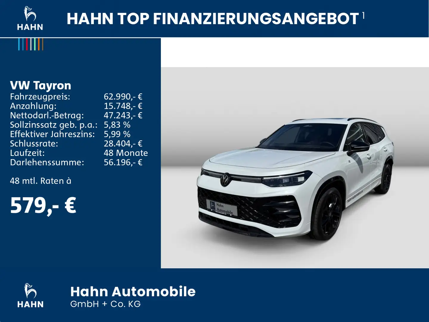 Volkswagen Tayron R-Line 2,0 l TSI 4MOTION 265 PS DSG AHK Blanc - 2