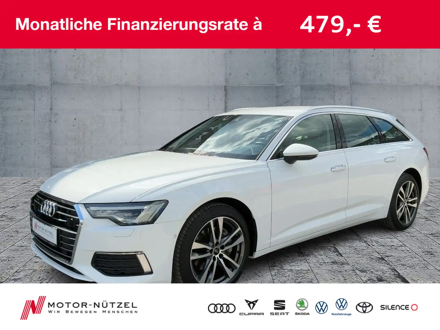 Audi A6 45 TDI QU DESIGN MATRIX+NAV+DVD+PDC+ACC Weiß - 1