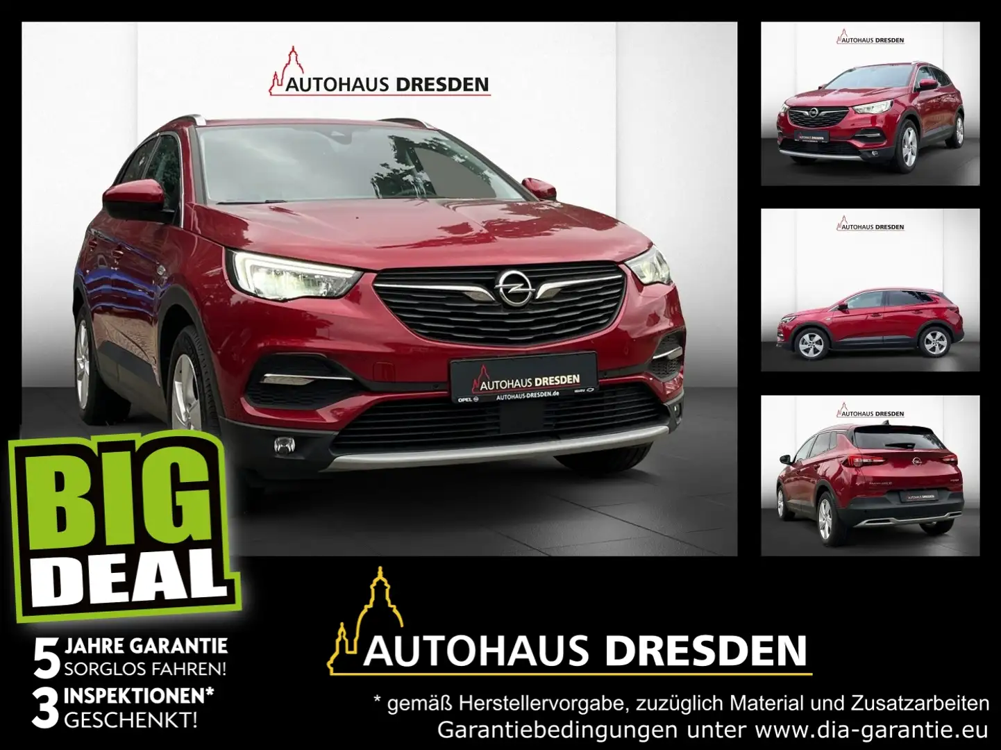 Opel Grandland 1.6 Turbo Elegance 4 LED+Navi+SHZ+Kam. Rouge - 1