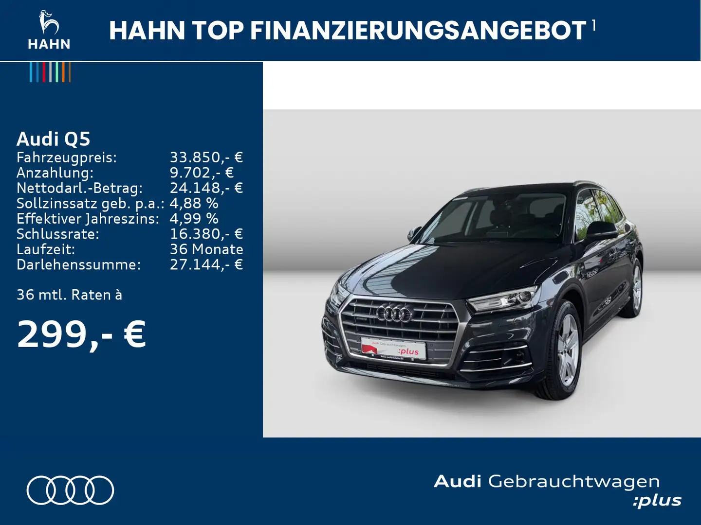 Audi Q5 Design 50TFSIe qua S-Trc Virtual AHK ACC Grau - 2
