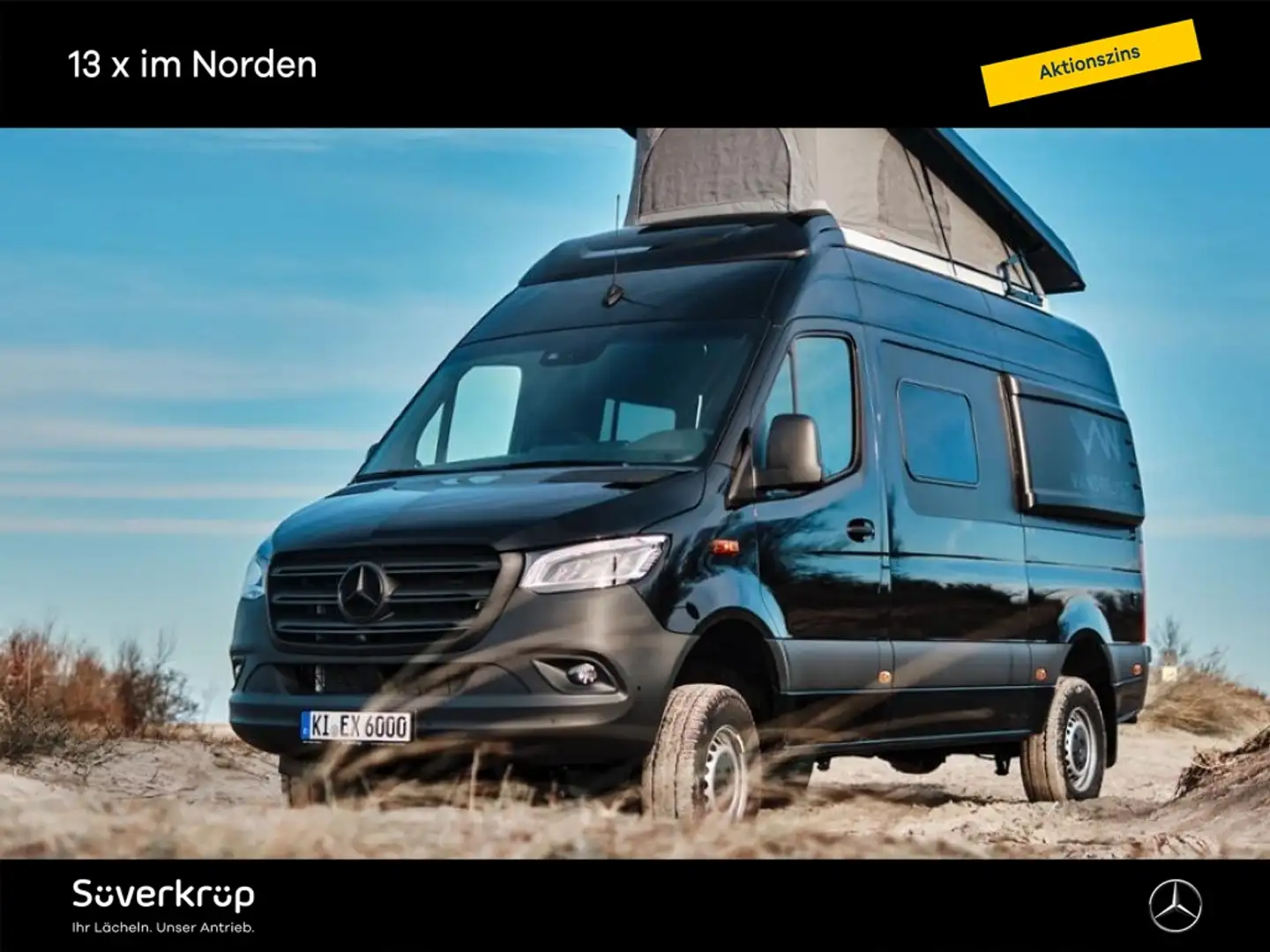 Mercedes-Benz Sprinter Sprinter 319 WOMO 4x4 Aufstelldach Küche Schwarz - 1