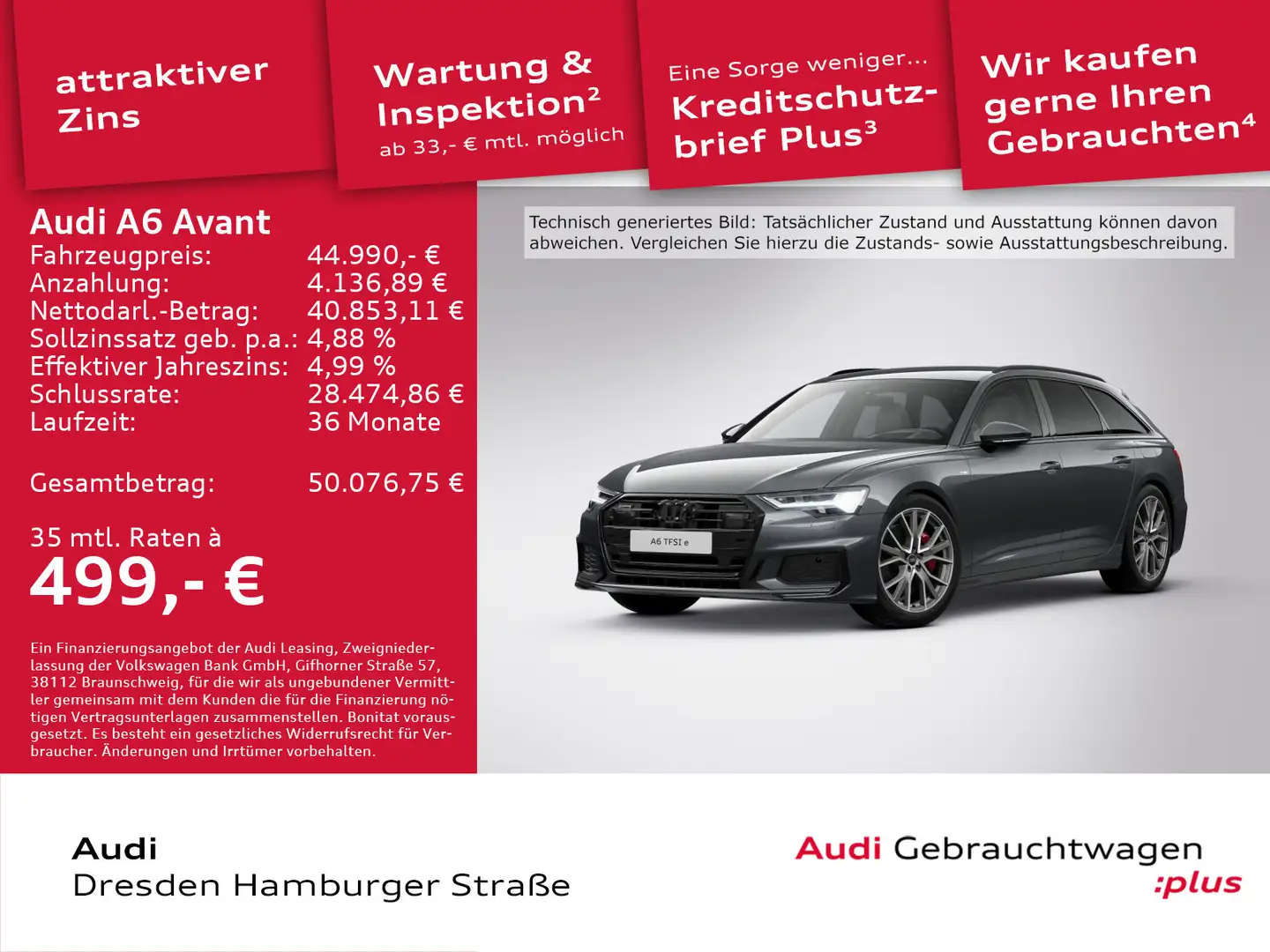 Audi A6 55TFSI e Sport quattro Matrix Leder B&O Grau - 1