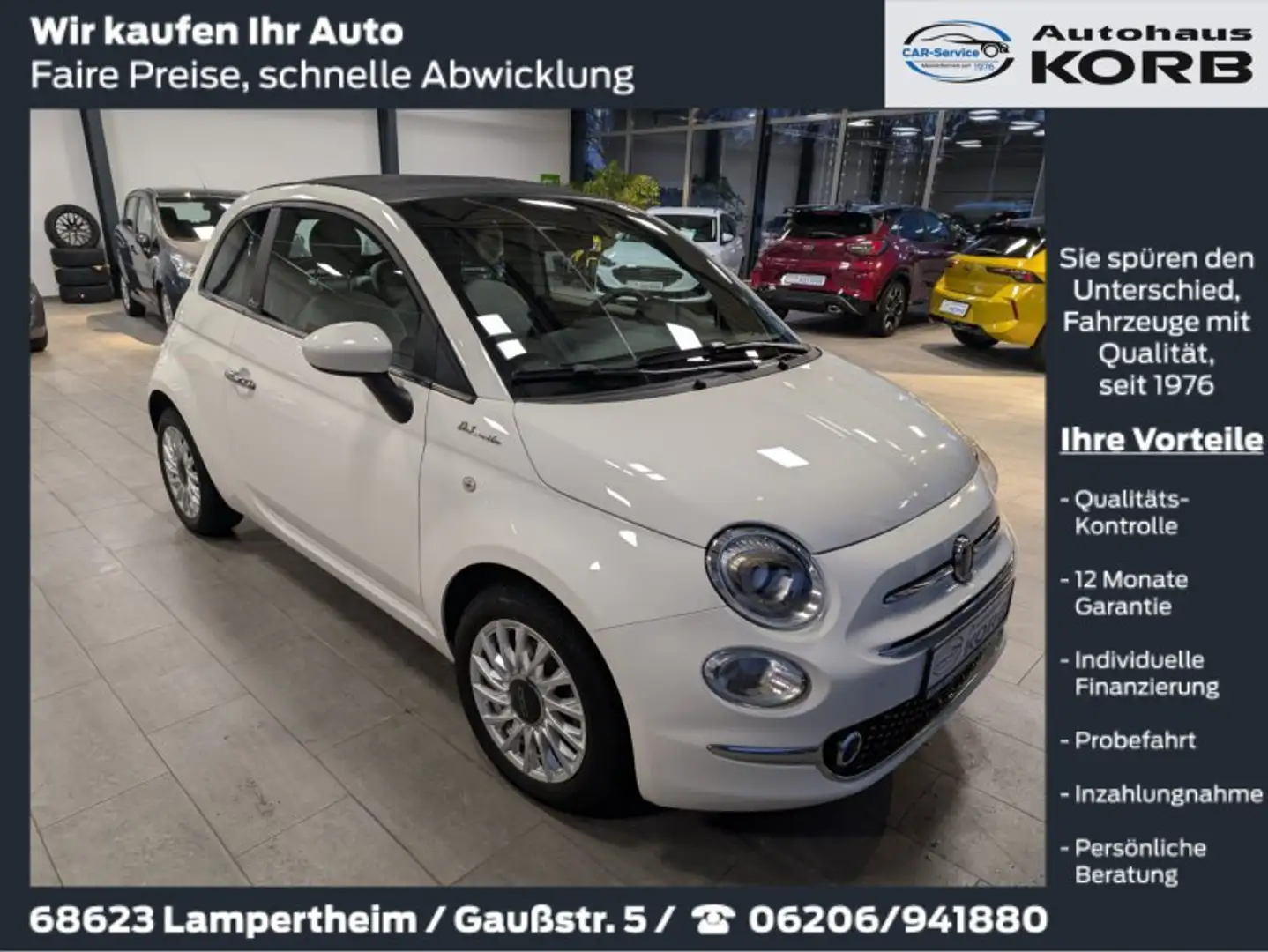 Fiat 500C 500 C 1.0 GSE N3 Hybrid Dolcevita Blanc - 1