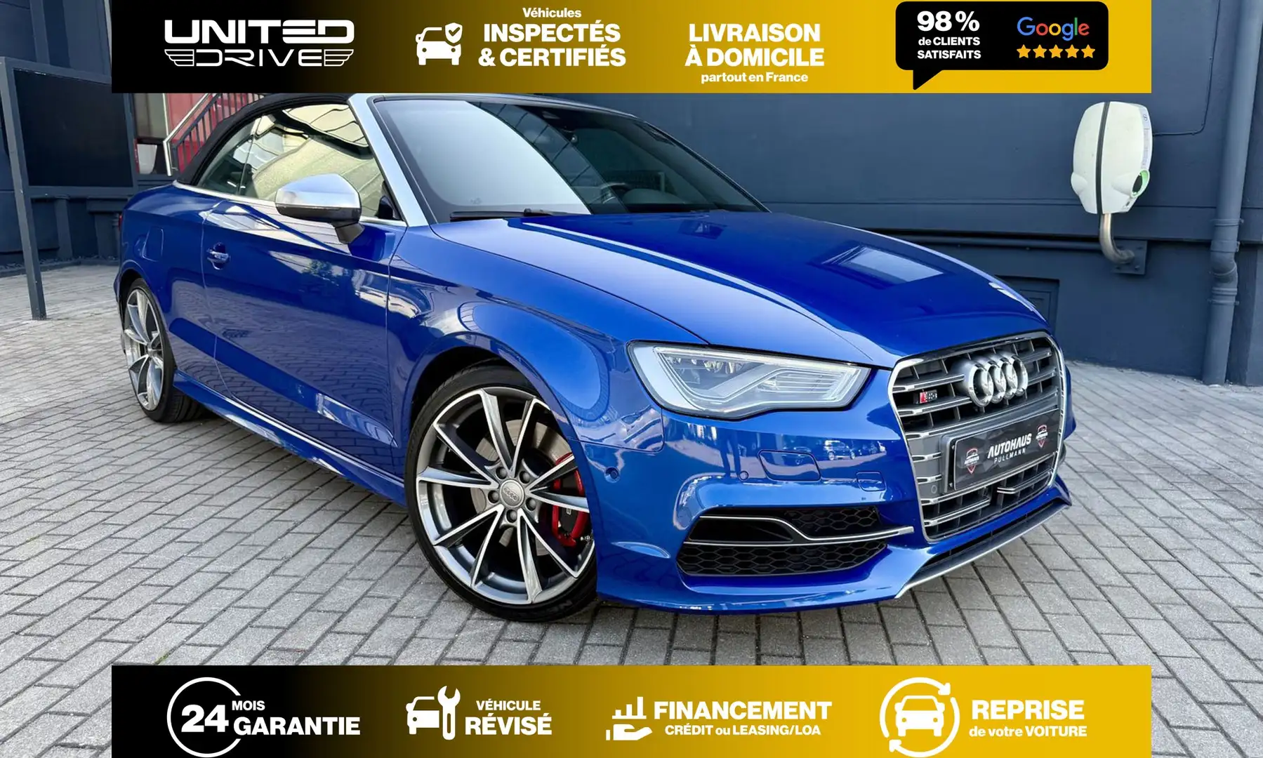 Audi S3 Cabriolet 2.0 TFSI 300CV Quattro S-Tronic 6 Bleu - 1