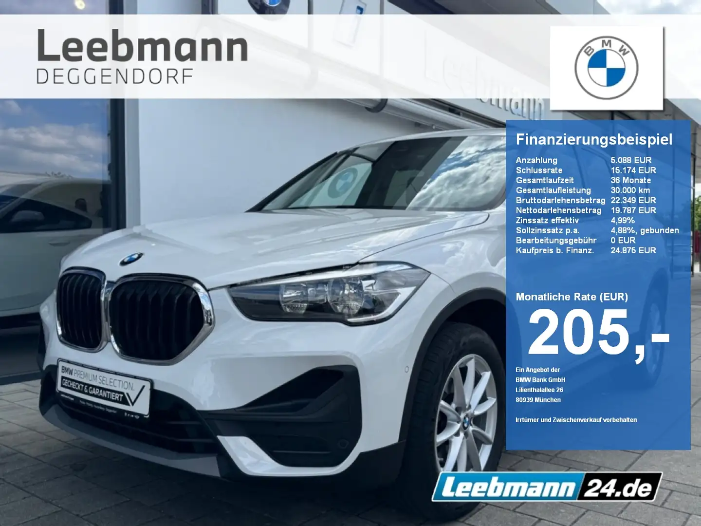 BMW X1 sDrive18i Adv. RFK/NAVI/LKH 2 JAHRE GARANTIE Blanc - 1