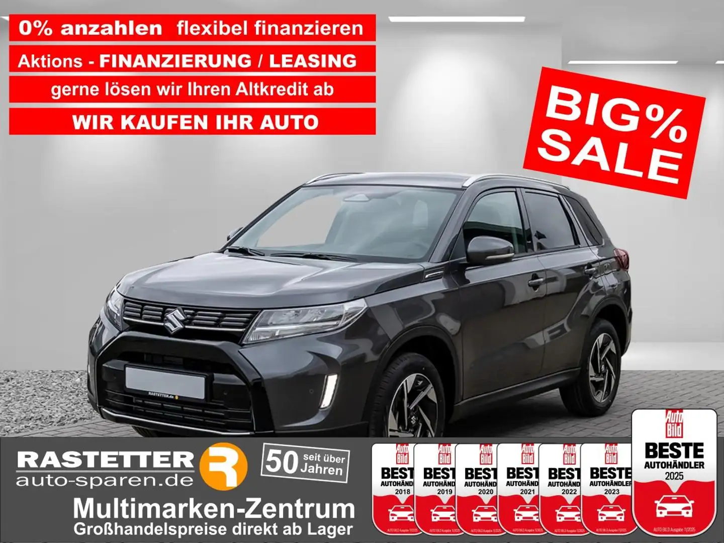 Suzuki Vitara Hybrid GLX Navi+ACC+Teilled+Kamera+Klimaaut+SHZ+PD Gris - 1
