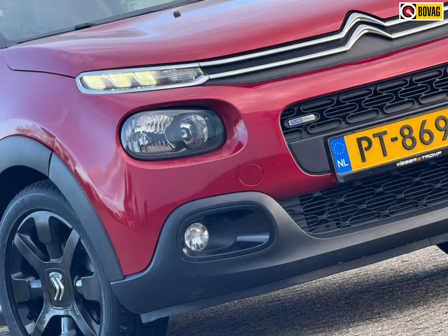 Citroen C3 1.2 PureTech 110pk Shine - Rouge Rubi/Noir onyx - Rot - 1