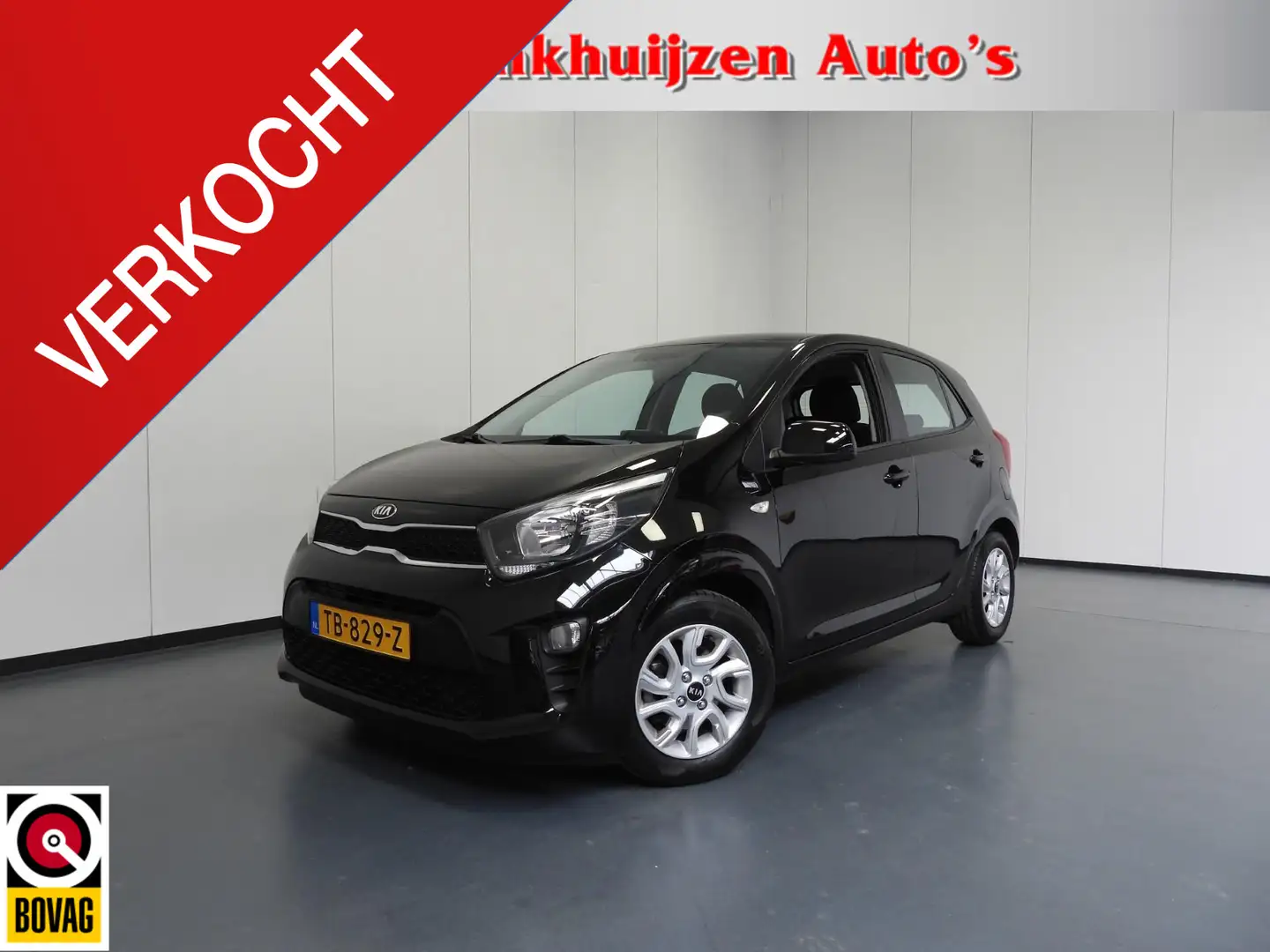 Kia Picanto 1.0 CVVT ComfortPlusLine Navigator NAVI/CAMERA/AIR Zwart - 1