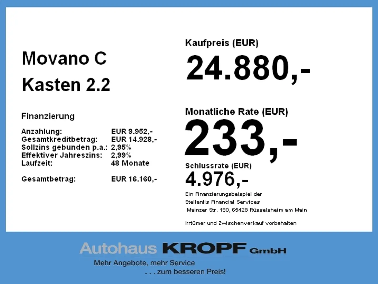 Opel Movano C Kasten 2.2 Diesel ***PDC L2H2 3.5t*** Weiß - 2