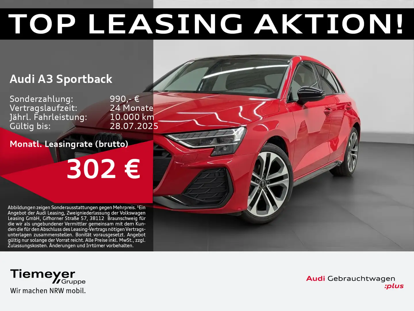 Audi A3 35 TFSI S LINE PANO LEDER SONOS HuD Rot - 1