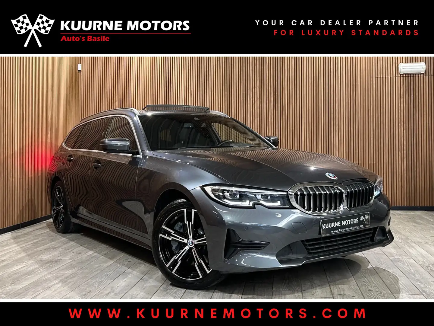 BMW 330 e Touring Pano/Leder/Led/Cam/Gps/Pdc *1j garantie* Grijs - 1